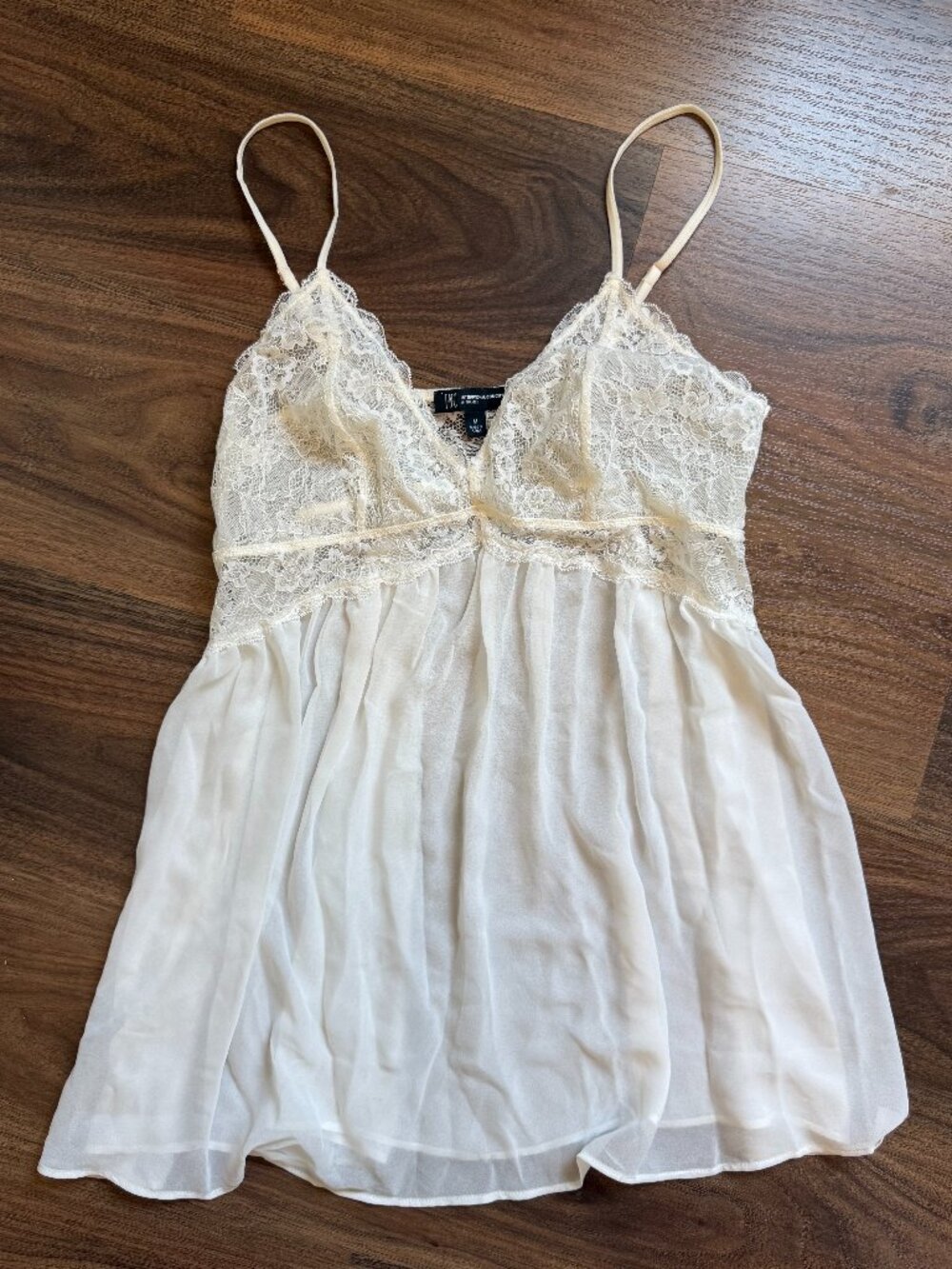 INC Lace Babydoll Lingerie Bridal Top Cream - Medium